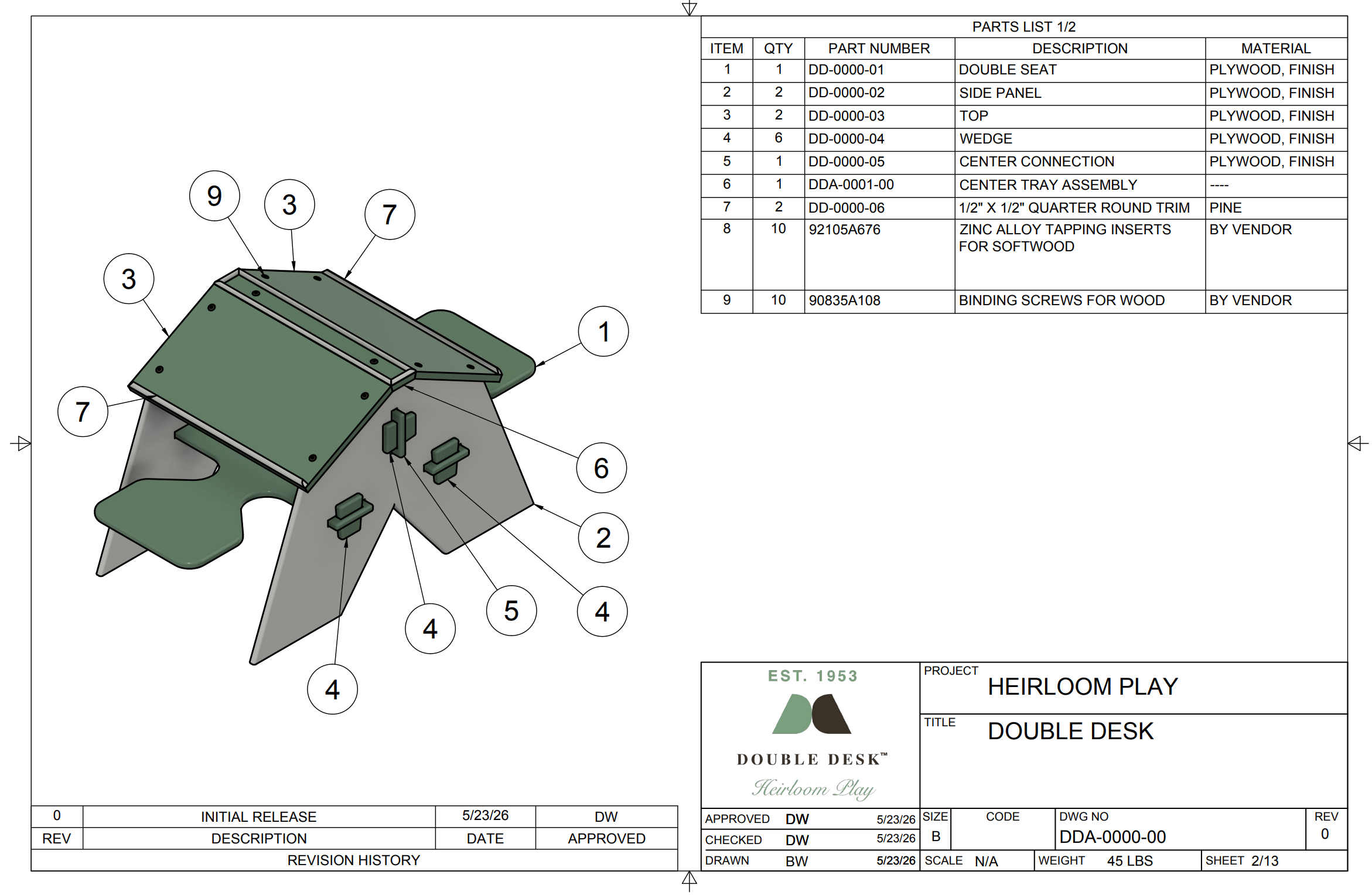 The DoubleDesk — Individual Drawing (DD-001)