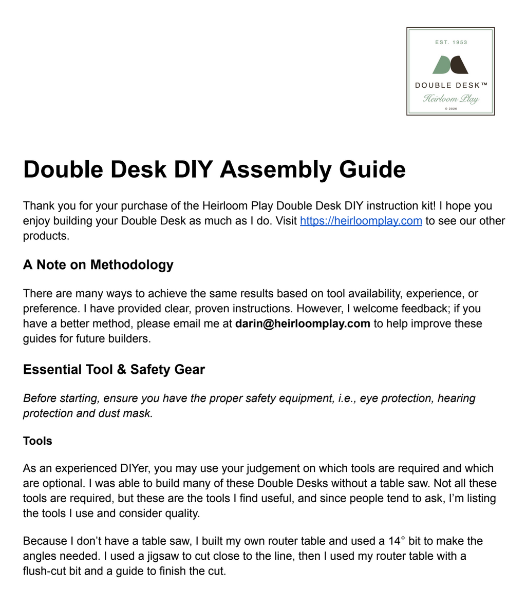 The DoubleDesk — Individual Drawing (DD-001)